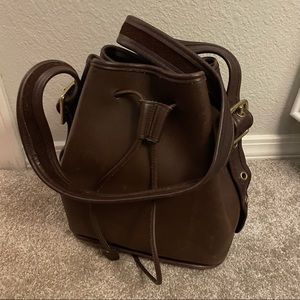 Vintage 90s Coach Brown Leather Bucket Bag